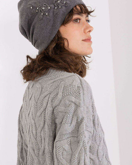 Stylish Winter Knit Beanie with Elegant Applique Detail