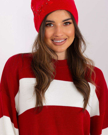 Stylish Winter Knit Beanie with Elegant Applique Detail