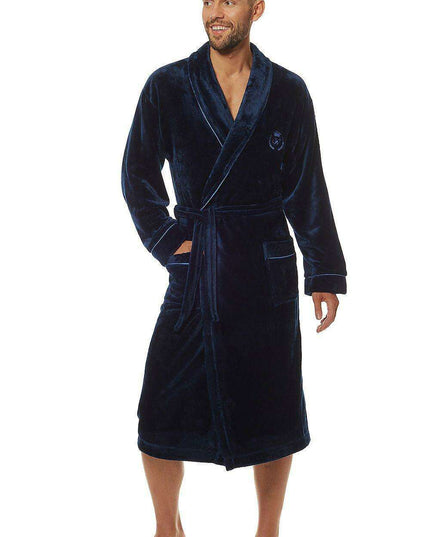 Elegant Men's Knit Bathrobe with Functional Pockets