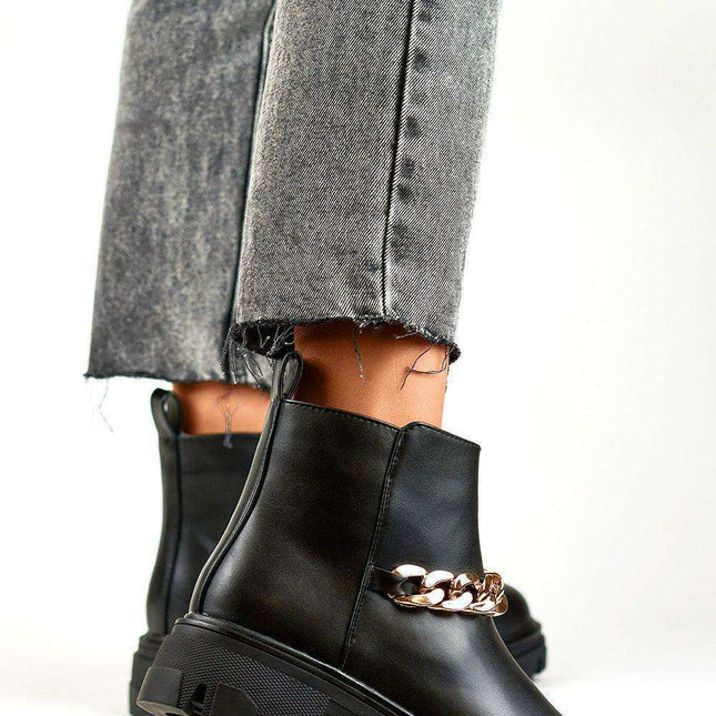 Sleek Eco-Conscious Black Vegan Leather Ankle Boots for Women