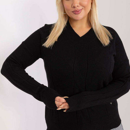 Trendy Plus Size Variegated Knit Sweater in Luxurious Viscose - Must-Have for Women's Winter Fashion