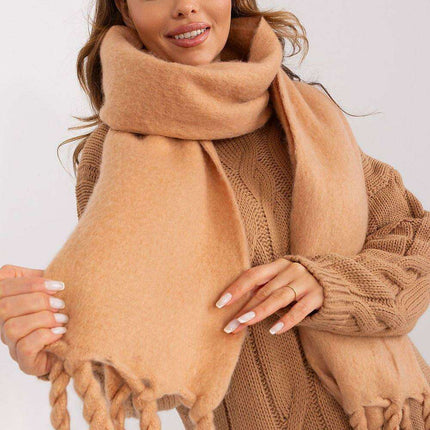 Tassel-Trimmed Cozy Winter Wrap - Stylish Versatile Scarf