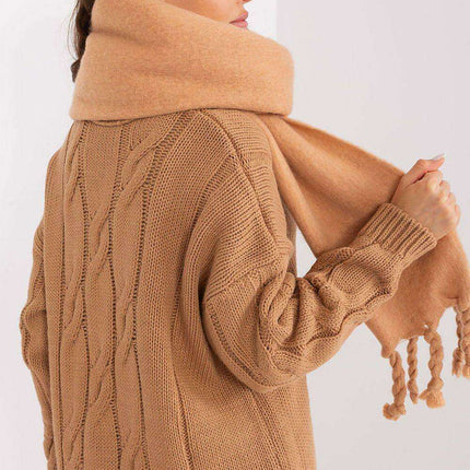 Tassel-Trimmed Cozy Winter Wrap - Stylish Versatile Scarf