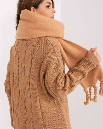 Tassel-Trimmed Cozy Winter Wrap - Stylish Versatile Scarf