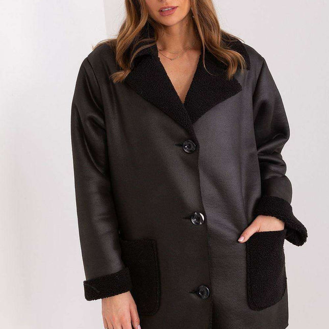 Elegant Sheepskin-Lined Winter Jacket for Women