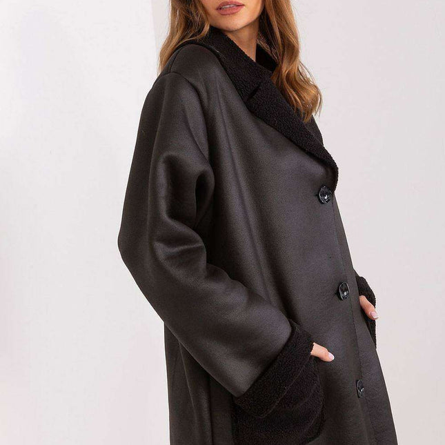 Elegant Sheepskin-Lined Winter Jacket for Women