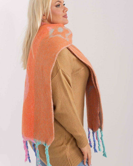 Autumn Striped Shawl with Elegant Tassels – Versatile Women’s Wrap