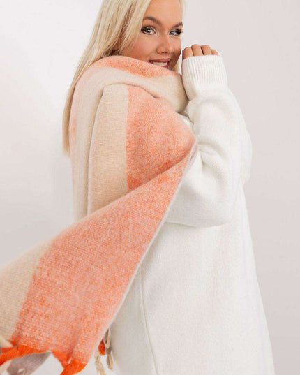 Autumn Striped Shawl with Elegant Tassels – Versatile Women’s Wrap