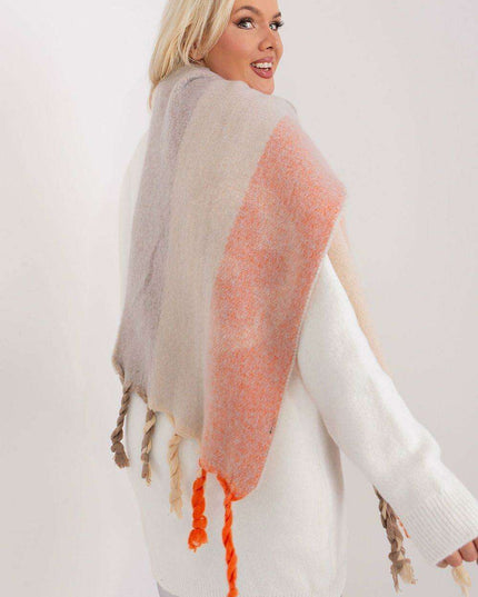 Autumn Striped Shawl with Elegant Tassels – Versatile Women’s Wrap