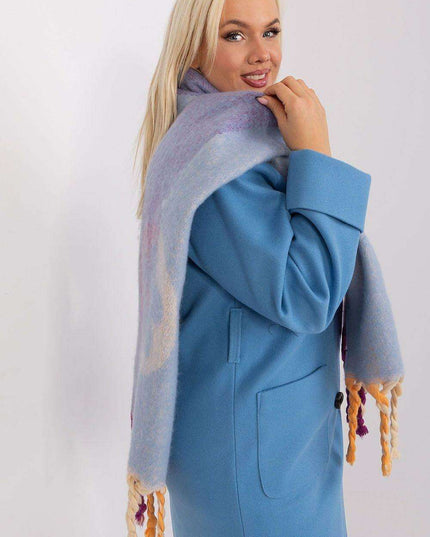 Autumn Striped Shawl with Elegant Tassels – Versatile Women’s Wrap