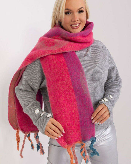 Autumn Striped Shawl with Elegant Tassels – Versatile Women’s Wrap