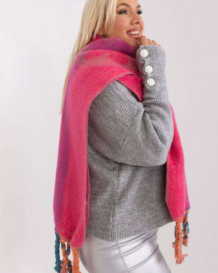 Autumn Striped Shawl with Elegant Tassels – Versatile Women’s Wrap