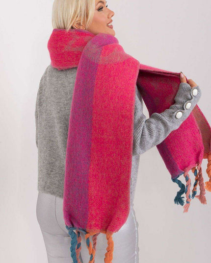 Autumn Striped Shawl with Elegant Tassels – Versatile Women’s Wrap