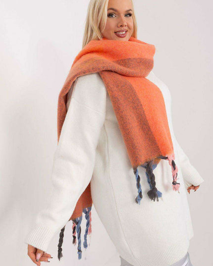Autumn Striped Shawl with Elegant Tassels – Versatile Women’s Wrap