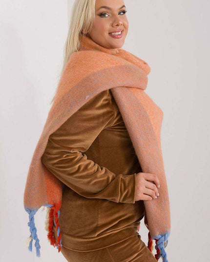 Autumn Striped Shawl with Elegant Tassels – Versatile Women’s Wrap