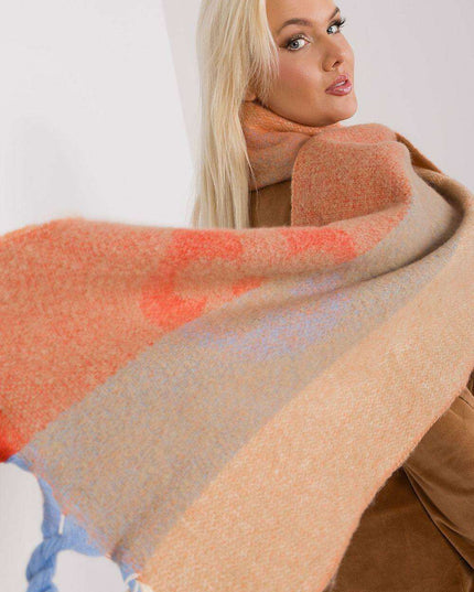 Autumn Striped Shawl with Elegant Tassels – Versatile Women’s Wrap