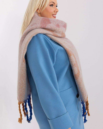 Autumn Striped Shawl with Elegant Tassels – Versatile Women’s Wrap