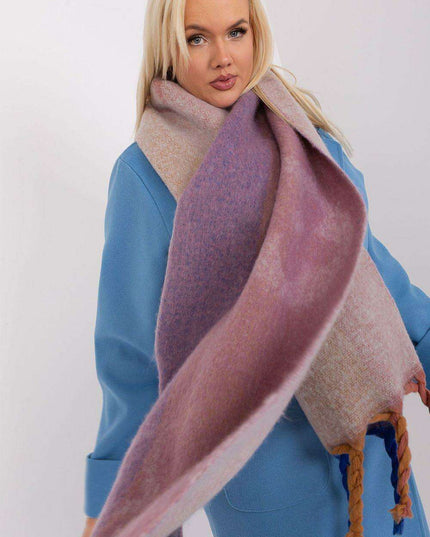 Autumn Striped Shawl with Elegant Tassels – Versatile Women’s Wrap