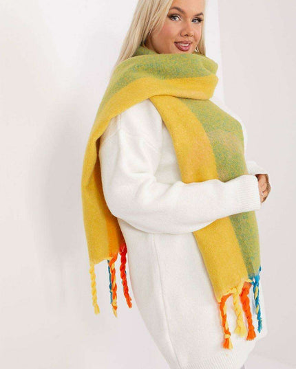 Autumn Striped Shawl with Elegant Tassels – Versatile Women’s Wrap