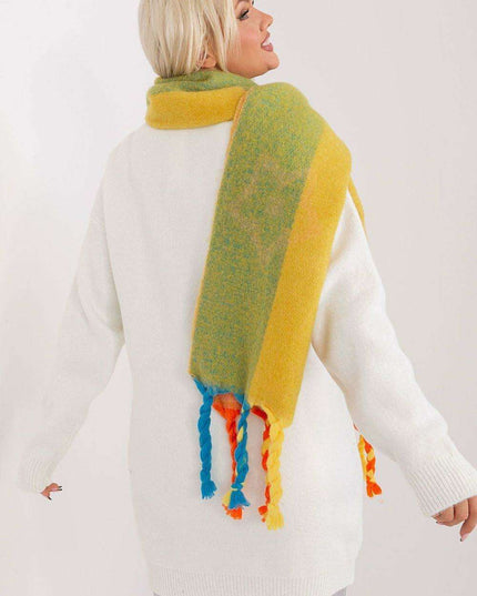 Autumn Striped Shawl with Elegant Tassels – Versatile Women’s Wrap