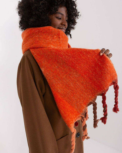 Autumn Striped Shawl with Elegant Tassels – Versatile Women’s Wrap