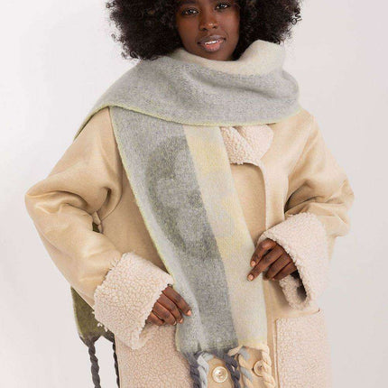 Autumn Striped Shawl with Elegant Tassels – Versatile Women’s Wrap