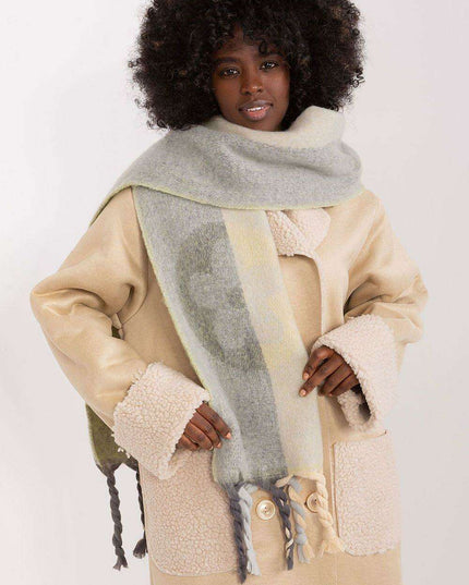 Autumn Striped Shawl with Elegant Tassels – Versatile Women’s Wrap