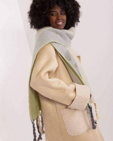 Autumn Striped Shawl with Elegant Tassels – Versatile Women’s Wrap