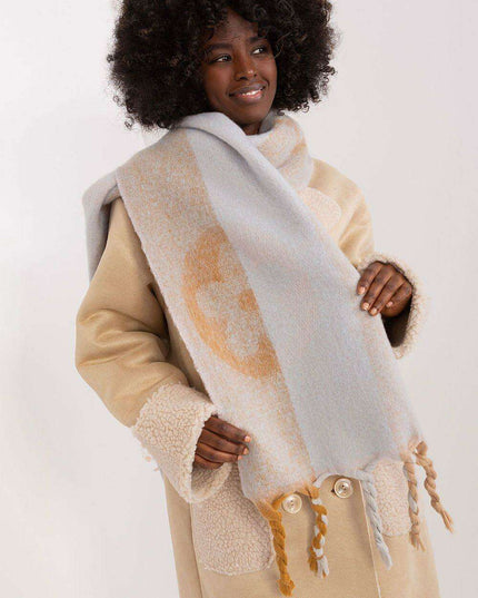 Autumn Striped Shawl with Elegant Tassels – Versatile Women’s Wrap