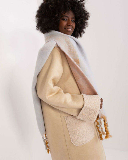 Autumn Striped Shawl with Elegant Tassels – Versatile Women’s Wrap