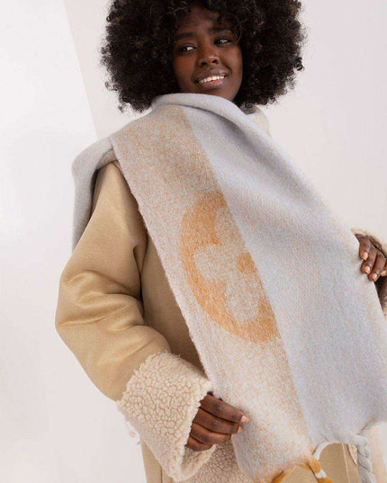 Autumn Striped Shawl with Elegant Tassels – Versatile Women’s Wrap