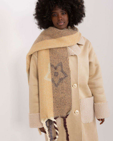 Autumn Striped Shawl with Elegant Tassels – Versatile Women’s Wrap