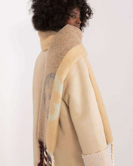 Autumn Striped Shawl with Elegant Tassels – Versatile Women’s Wrap