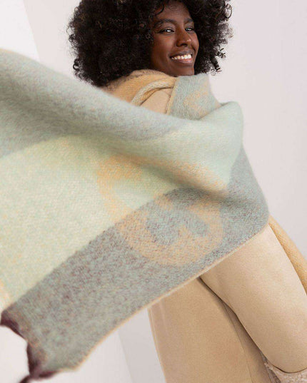 Autumn Striped Shawl with Elegant Tassels – Versatile Women’s Wrap