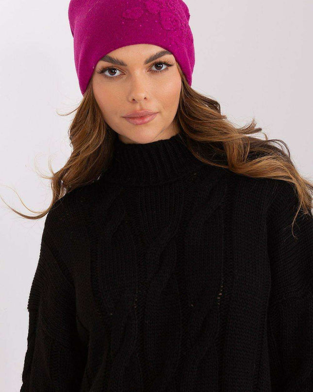 Chic Cashmere Beanie with Sparkling Rhinestone Accents