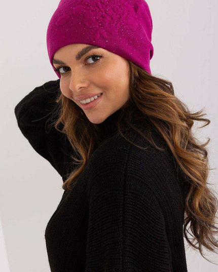 Chic Cashmere Beanie with Sparkling Rhinestone Accents
