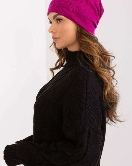 Chic Cashmere Beanie with Sparkling Rhinestone Accents
