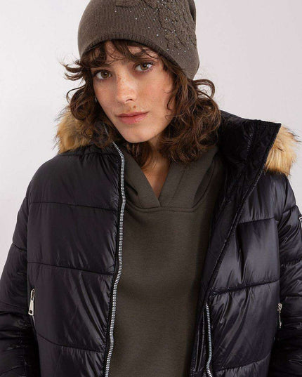 Chic Cashmere Beanie with Sparkling Rhinestone Accents