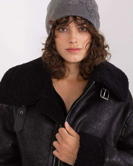 Chic Cashmere Beanie with Sparkling Rhinestone Accents