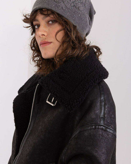 Chic Cashmere Beanie with Sparkling Rhinestone Accents