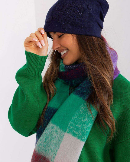 Chic Cashmere Beanie with Sparkling Rhinestone Accents