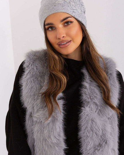 Chic Cashmere Beanie with Sparkling Rhinestone Accents