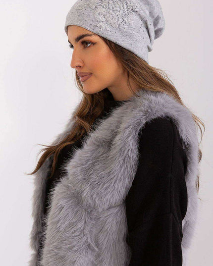 Chic Cashmere Beanie with Sparkling Rhinestone Accents