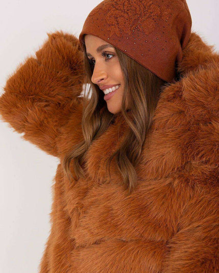 Chic Cashmere Beanie with Sparkling Rhinestone Accents