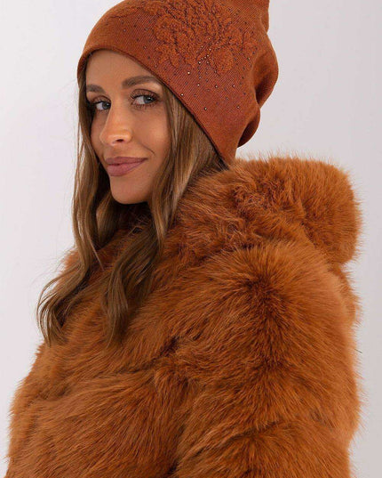 Chic Cashmere Beanie with Sparkling Rhinestone Accents