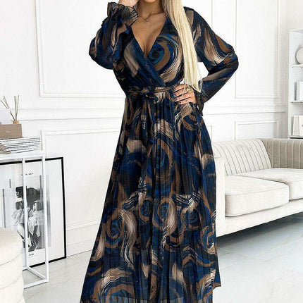 Chic Serene Floral Chiffon Cocktail Dress in Blue by Numoco