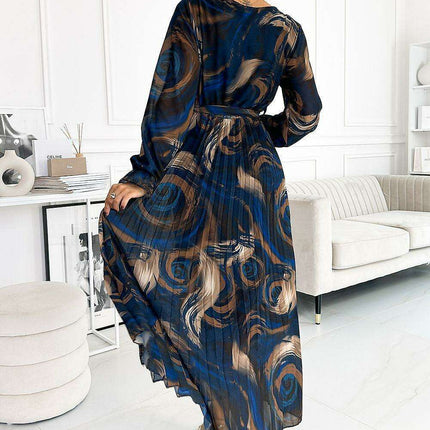 Chic Serene Floral Chiffon Cocktail Dress in Blue by Numoco