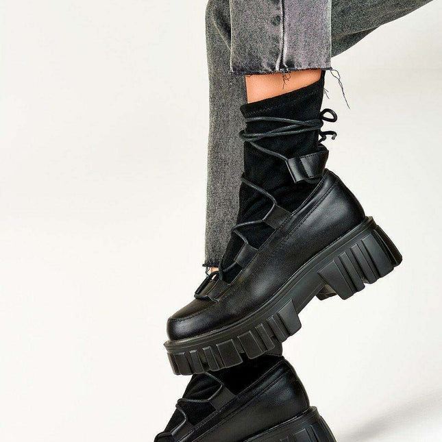 Chic Black Suede High-Top Boots