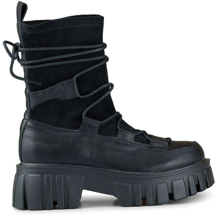 Chic Black Suede High-Top Boots