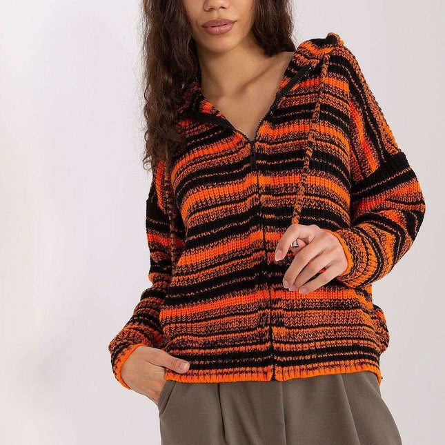 Striped Zip-Up Hoodie Cardigan